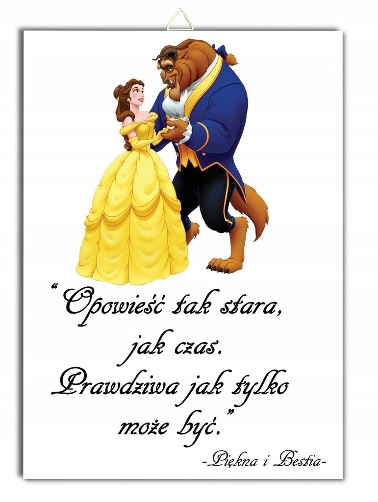 Plakat - PIĘKNA i BESTIA cytat zawieszka tabliczka