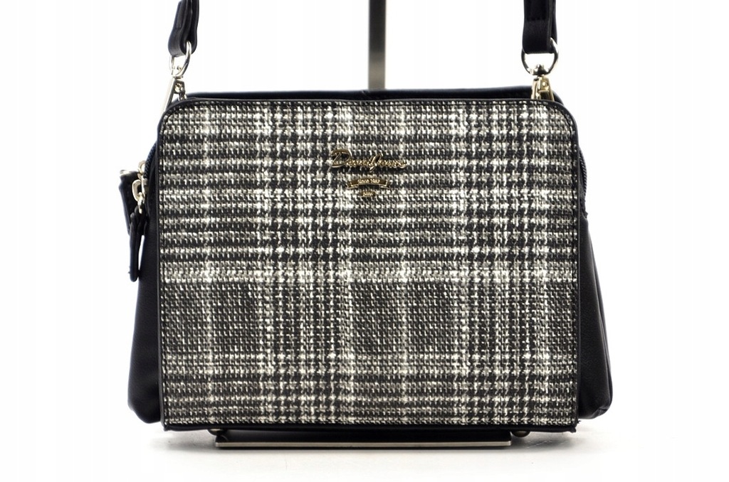 TOREBKA listonoszka DAVID JONES 4061 czarna kratka