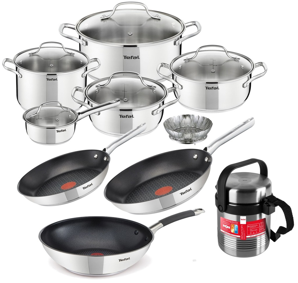 GARNKI TEFAL UNO PATELNIA 24/28/WOK + TERMOS