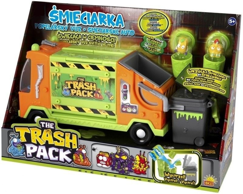 TRASH PACK śmieciaki ŚMIECIARKA świeci w ciemności
