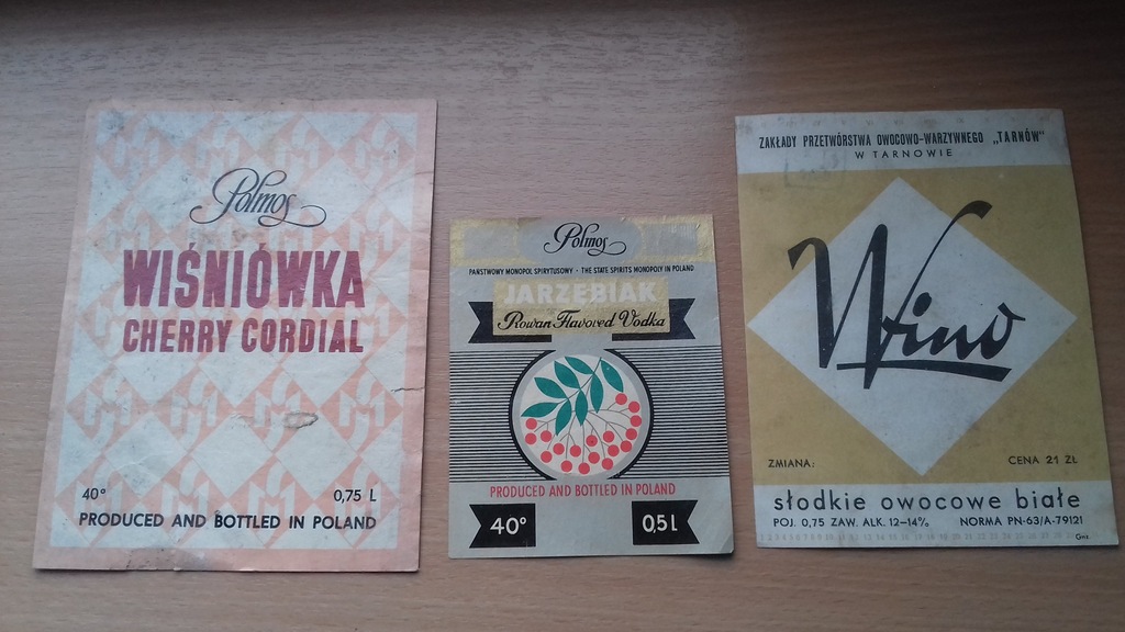  WINO PATYKIEM PISANE JARZĘBIAK CHERRY 3 szt. PRL