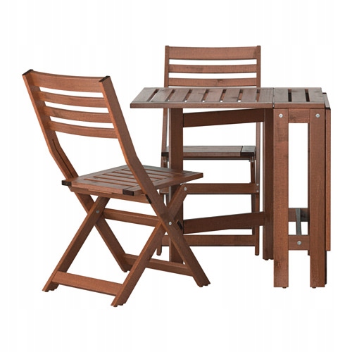 IKEA APPLARO - stół + 2 krzesła rozkładane drewno