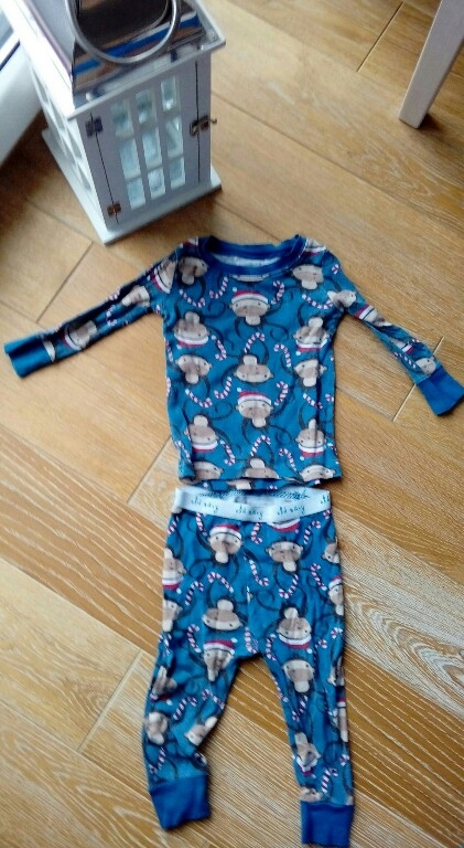 Świąteczna piżamka dziecięca w wesołe małpki 86cm
