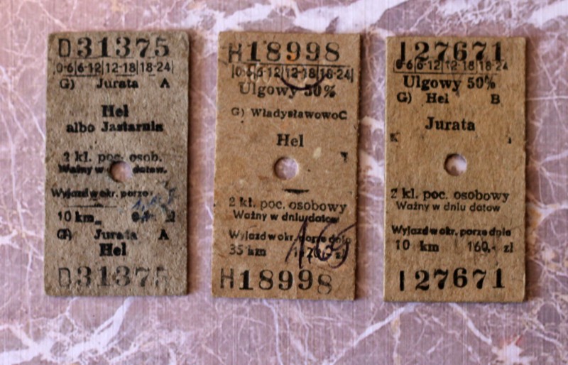 Kartoniki PKP Jurata Władysławowo Hel 1996