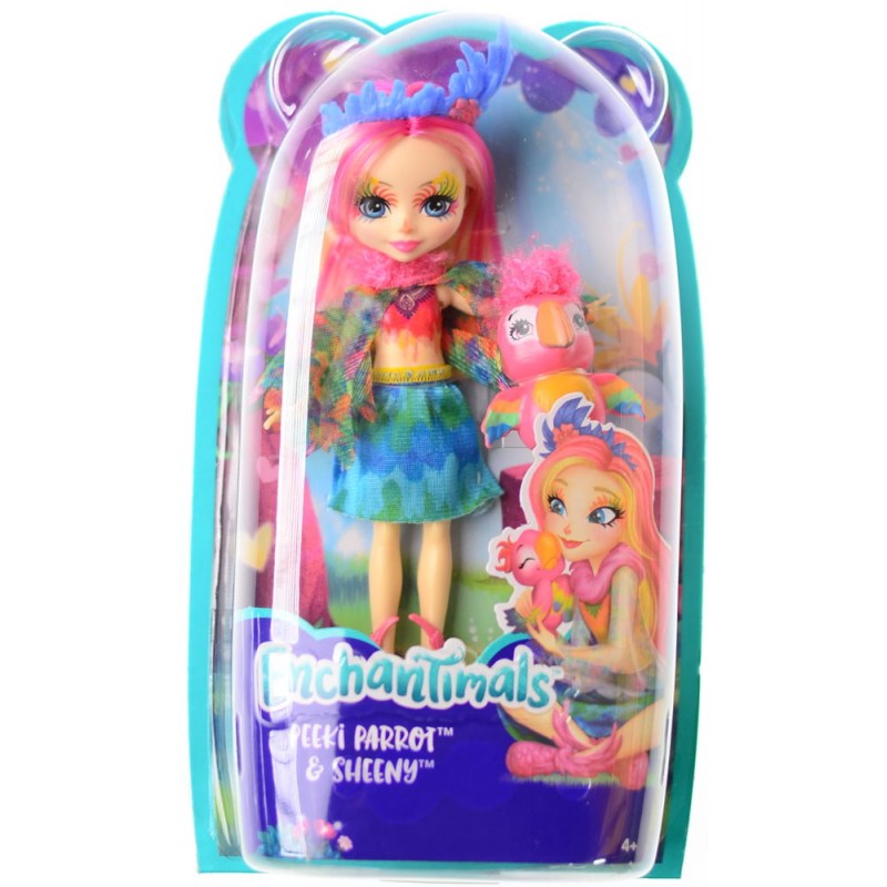 Enchantimals Lalka Peeki Parrot i Papuga Sheeny