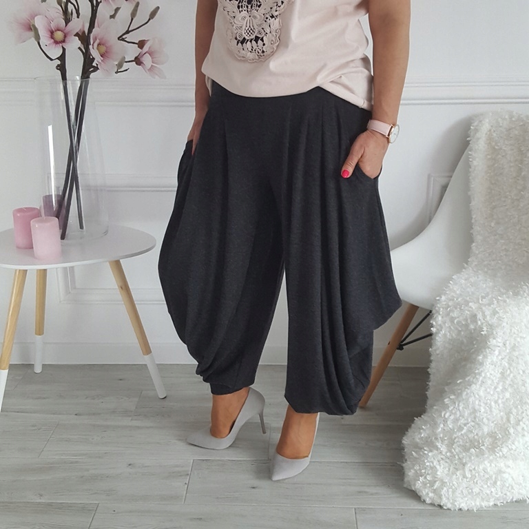 ELEGANCKIE SPODNIE PUMPY BAGGY ALLADYNKI 2XL/3XL