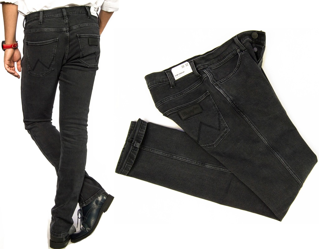 Wrangler Spencer Black Dirt spodnie jeansy W33 L34