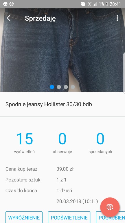 Hollister spodnie jeans dla Pani Justyny