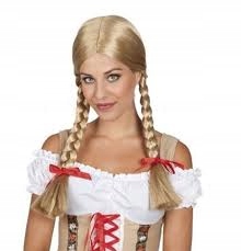 H1024 PERUKA BLOND WARKOCZE Z KOKARDKAMI