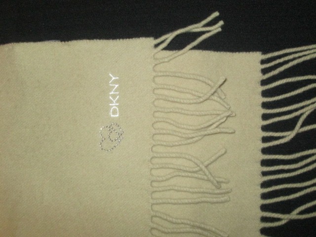 DKNY Donna Karan szalik wełna cyrkonie