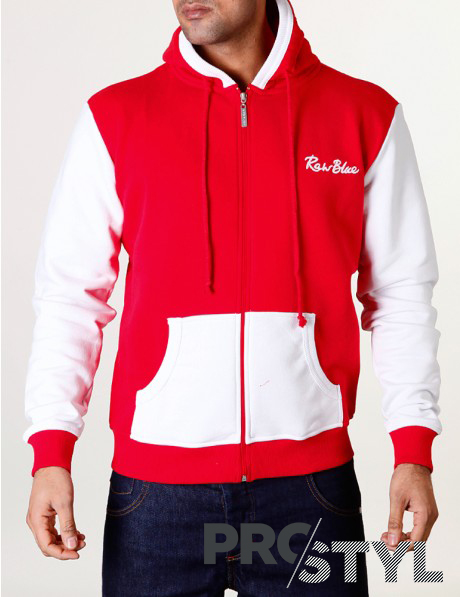 Bluza RAW BLUE RBB-3020 Zip Red/White r. XL