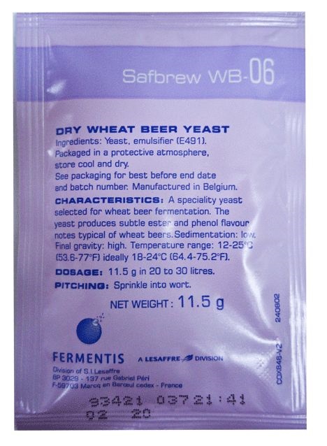 drożdze piwo Fermentis Safbrew WB-06 DATA 09.18