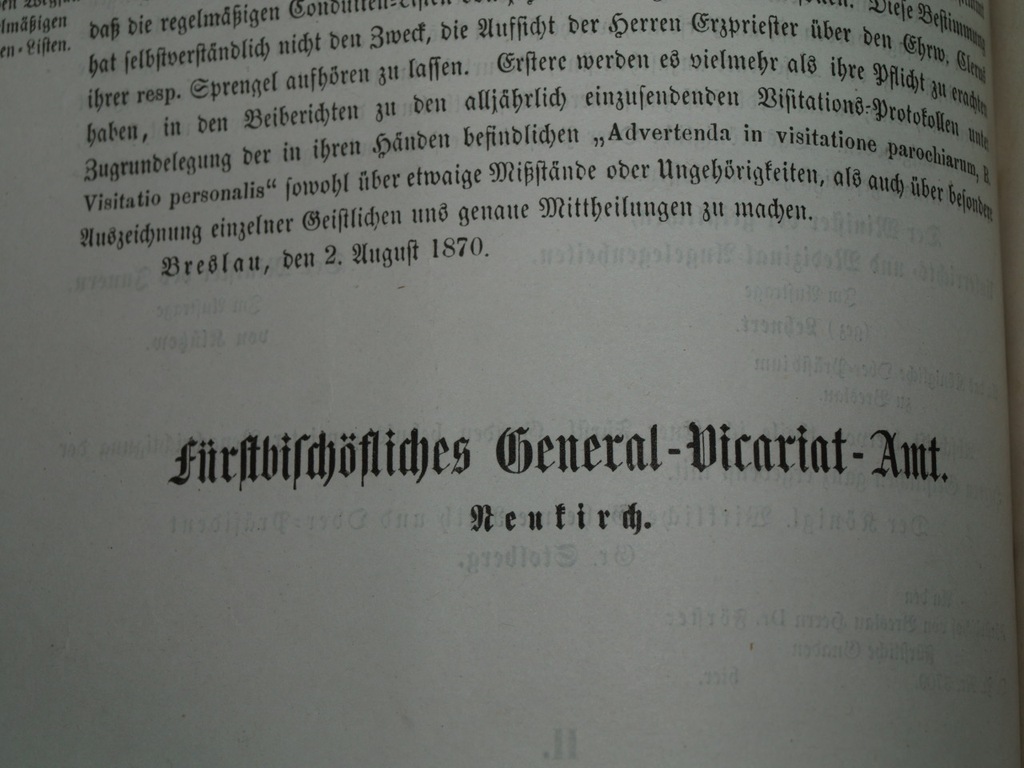 BRESLAU NEUKIRCH WROCŁAW ZERNIKI STARODRUK 1858 R.