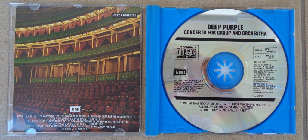 DEEP PURPLE - CONCERTO FOR GROUP - wyd 1-sze ITALY