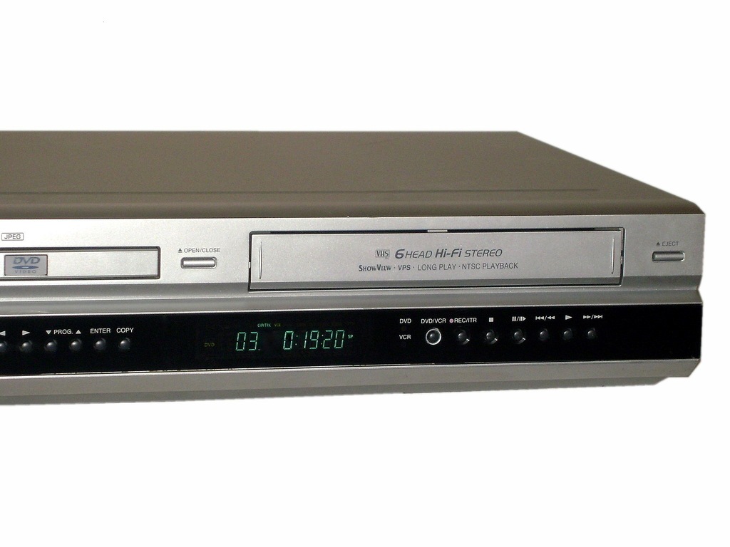 Combo DVD-VHS 6GŁOWIC SP/LP NTSC JPEG Mp3 PILOT - 7091445011