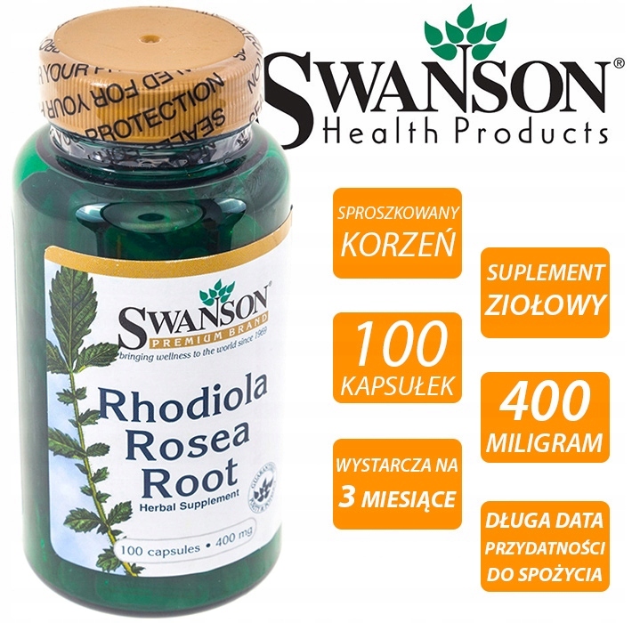 SWANSON RHODIOLA RÓŻENIEC GÓRSKI ROSEA ROOT 400mg - 6841625766 ...