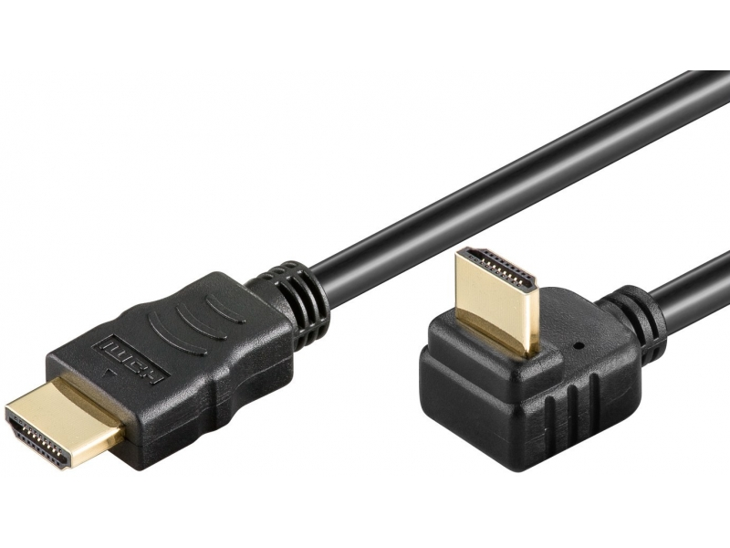 Kabel HDMI / HDMI 1m (kątowy wtyk 270st) Goobay 7099072596