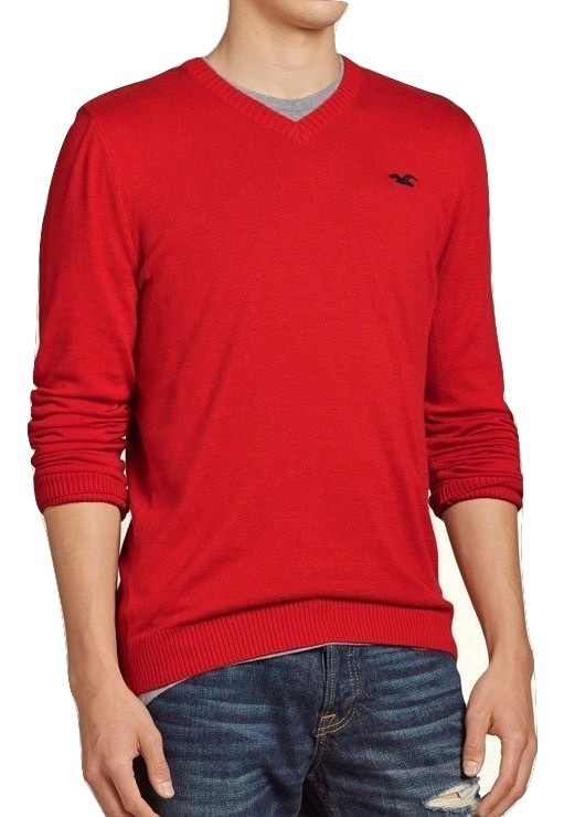 Sweter Hollister L Abercrombie czerwony sweterek