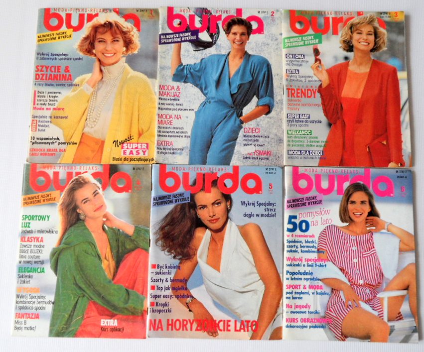 BURDA 1991, x12 czasopismo z wykrojami moda szycie