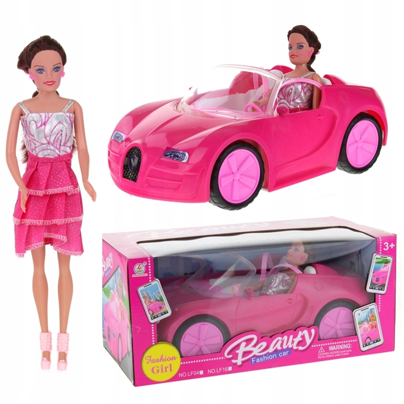 Auto dla Lalki Cabrio Różowy Lalka Barbie Samochód