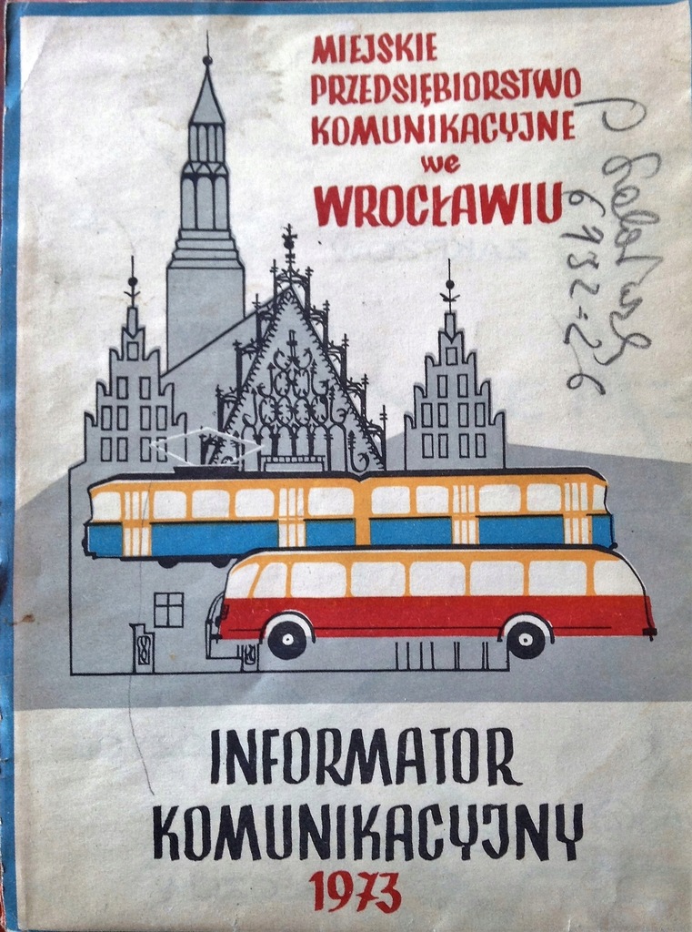 Informator komunikacyjny 1973 MPK Wrocław mapa