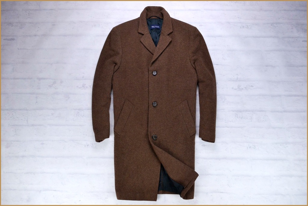 McNEAL HARRY Wełniany Tweed Płaszcz Dyplomatka XL