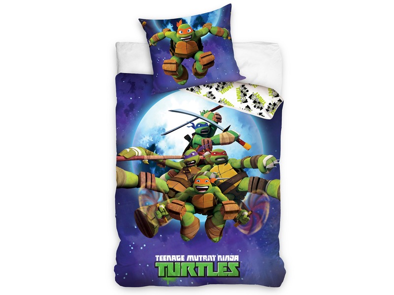 POŚCIEL 160X200 ŻÓŁWIE NINJA NINDŻA TURTLES BAWEŁN