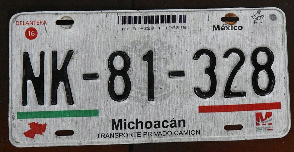 Tablica rejestracyjna Meksyk Michoacan