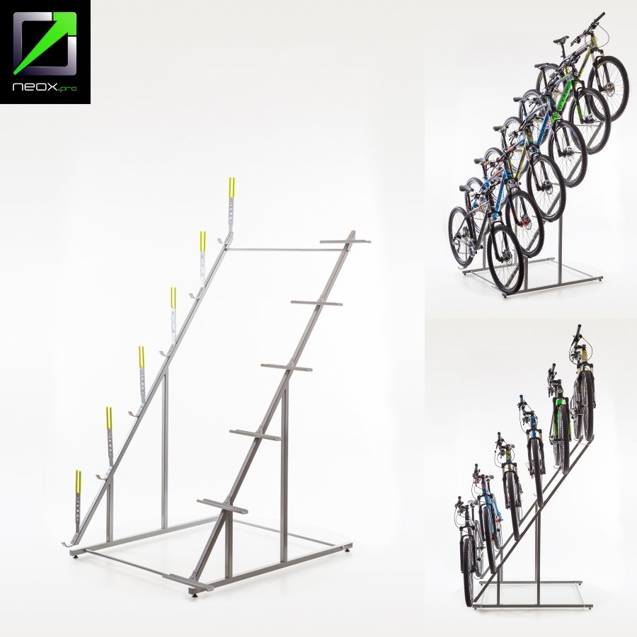 NEOX.pro stojak ekspozytor schodkowy 6 rowerów
