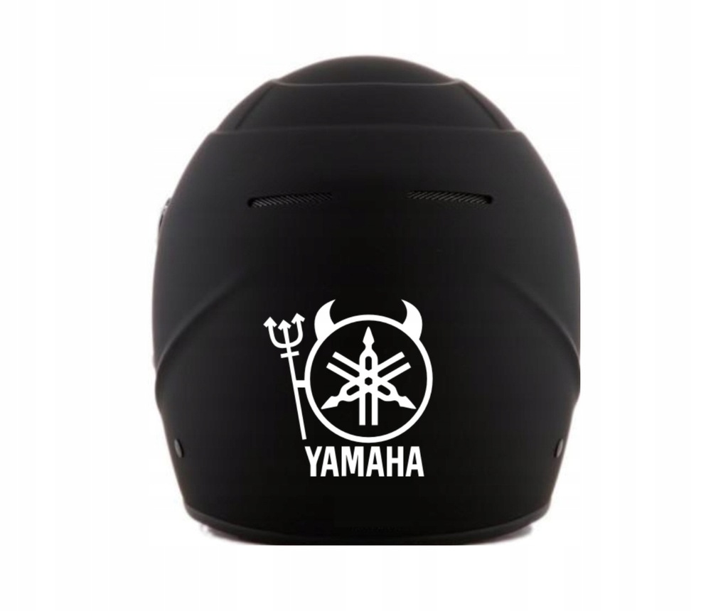 Naklejka na kask motocyklowy. 'Yamaha' BIAŁA