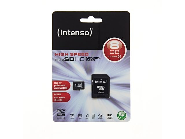 INTENSO Micro SDHC 8GB Class 10 + Adapter
