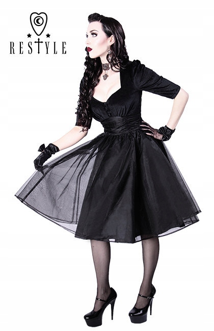 Restyle pin up gothic sukienka goth suknia retro