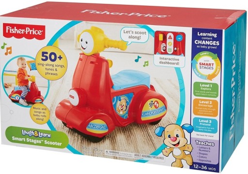 FISHER PRICE MOTOR SKUTER MALUCHA JEŹDZIK 3w1 ANG