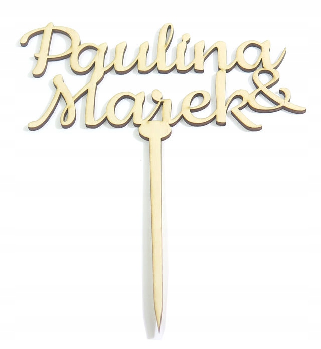 DEKORACJA CAKE TOPPER Z IMIONAMI NA TORT ŚLUB XD97