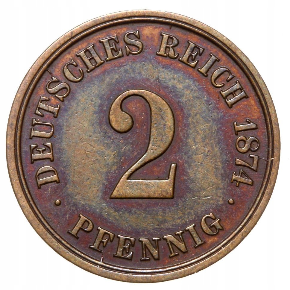 Niemcy - moneta - 2 Pfennig 1874 A