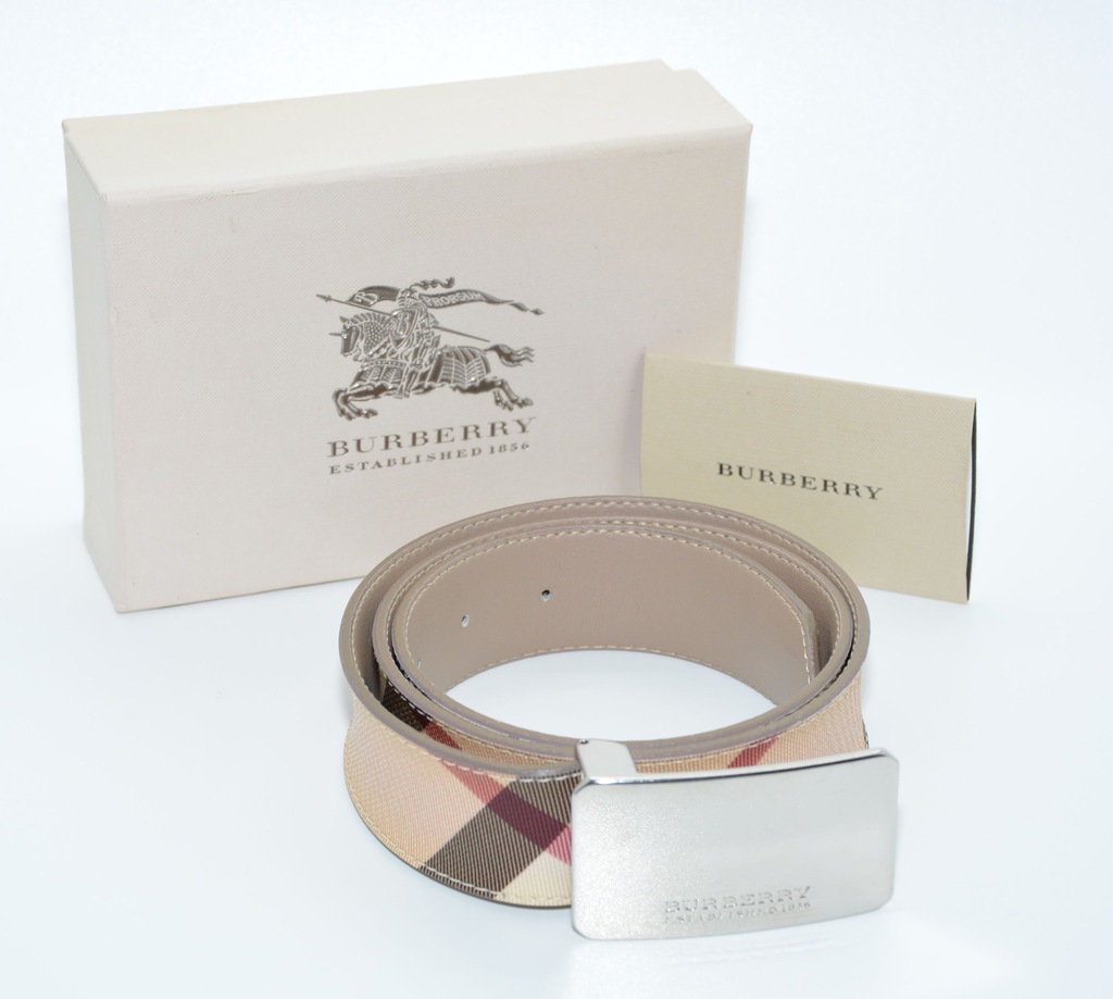 BURBERRY NOVA CHECK PASEK DAMSKI 40/100 SKÓRA