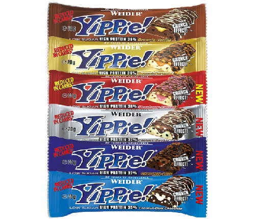 WEIDER YIPPIE BATON BIAŁKOWY RÓŻNE SMAKI 18x60G