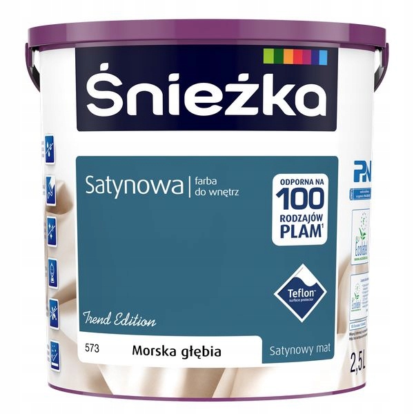Śnieżka Satynowa 2,5L 573 Morska Głębia farba late