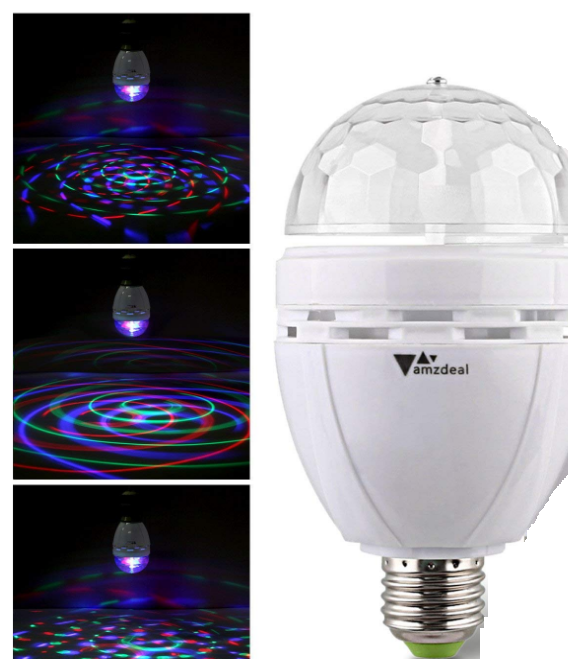AMZDEAL lampa dyskotekowa obrotowa LED PARTY kula