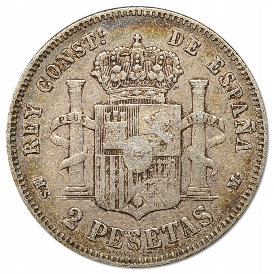 47.HISZPANIA, ALFONS XII, 2 PESETY 1884 MS M - 7748937596 ...