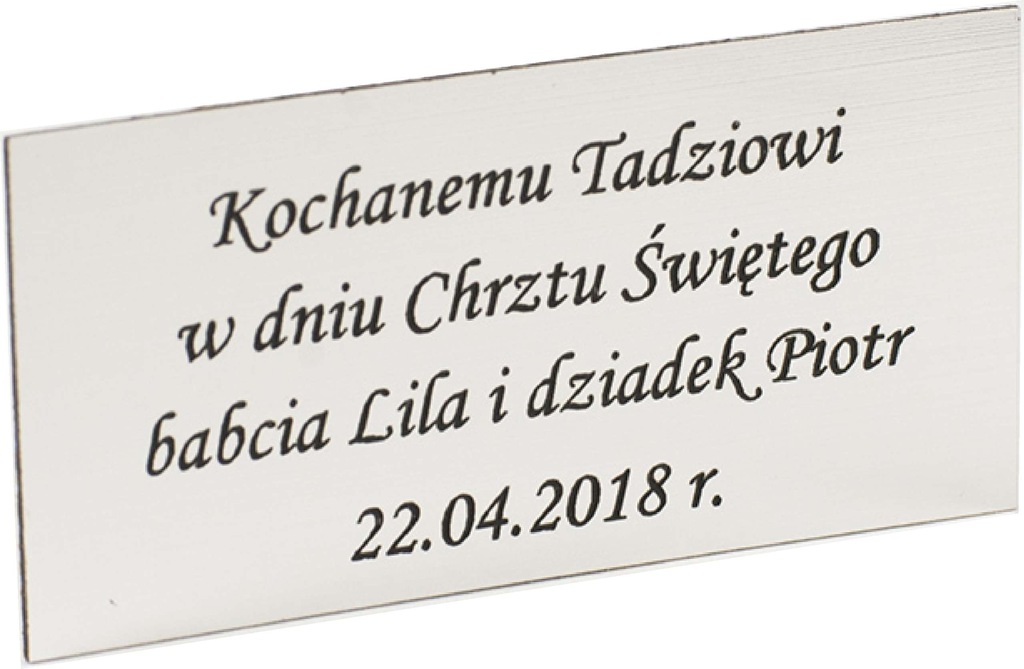 TABLICZKA CHRZEST PAMIĄTKA CHRZTU GRAWER 6x3 cm