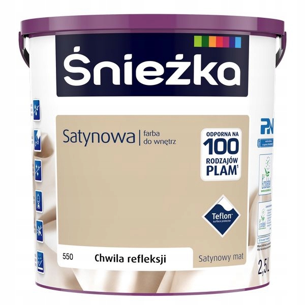 Śnieżka Satynowa 5L 550 Chwila Refleksji farba lat