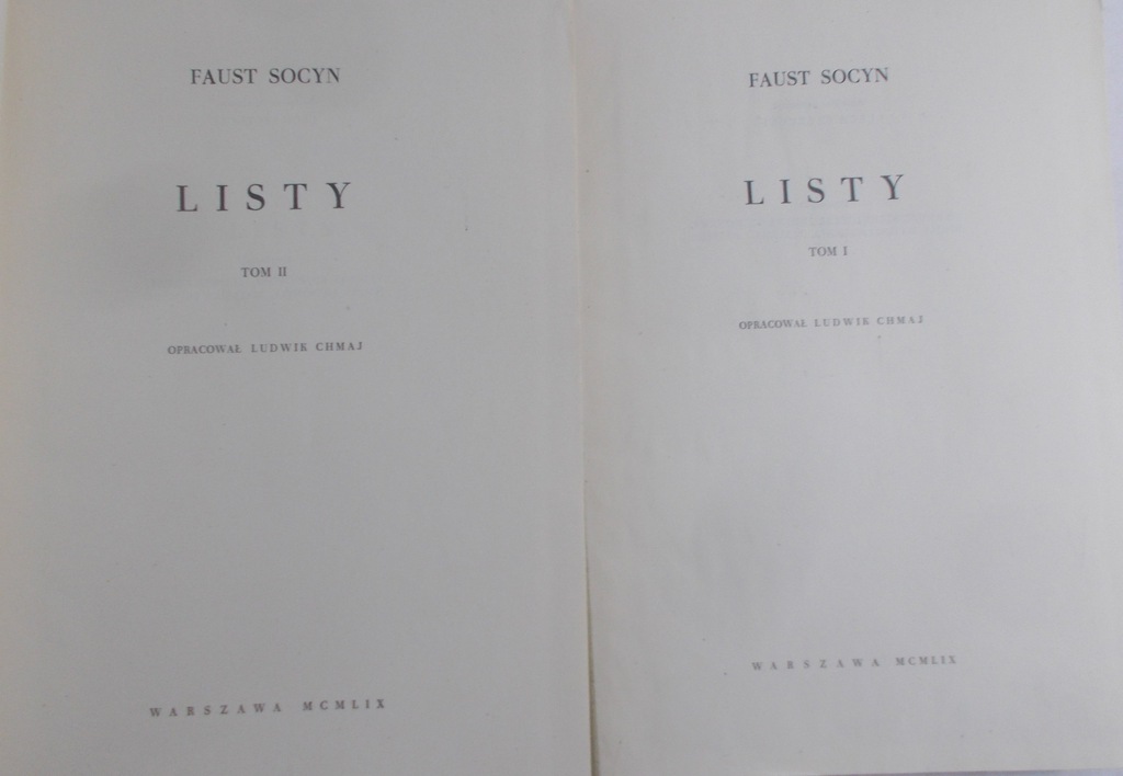 Faust Socyn - Listy tom 1 i 2
