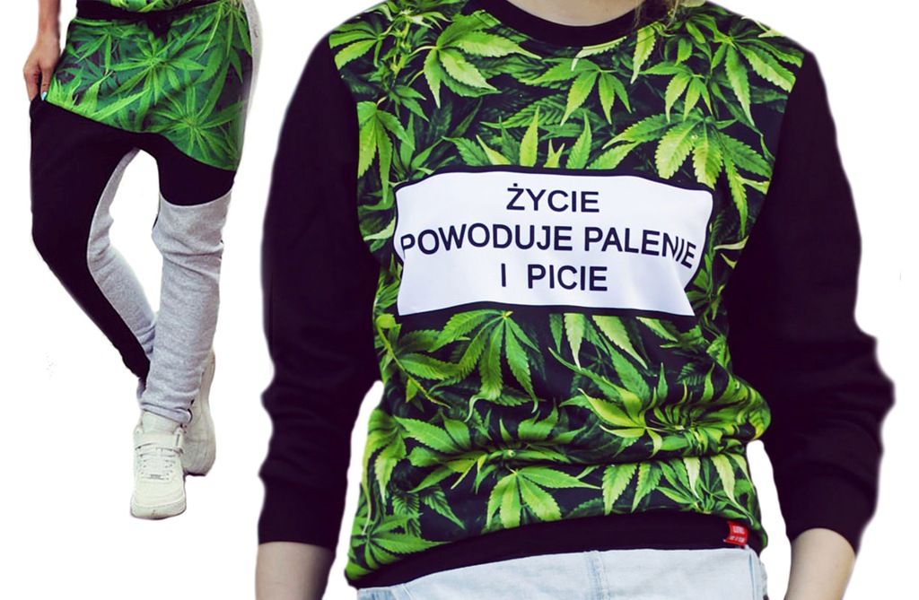 DRESOWE SPODNIE PUMPY 3D KOMPLET MARIHUANA TRAWKA