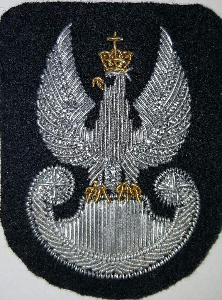 Orzełek czarny na beret haft bajorkiem Wojsko MON