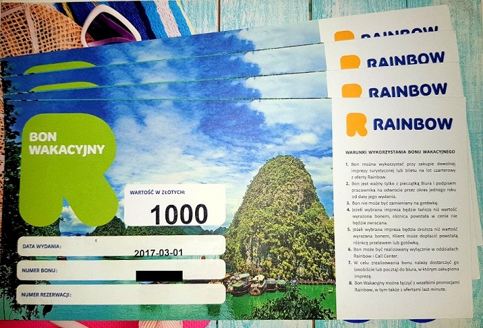 Voucher biura RAINBOW o wartości 4000 za 3400 PLN