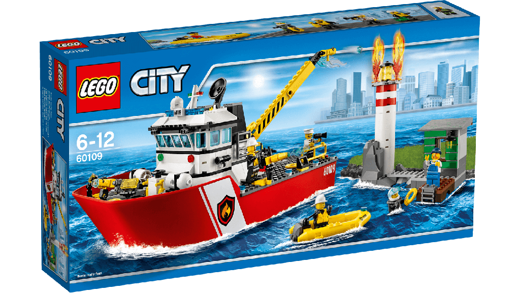 KLOCKI LEGO CITY 60109 ŁÓDŹ STRAŻACKA STRAŻ ŁÓDKA