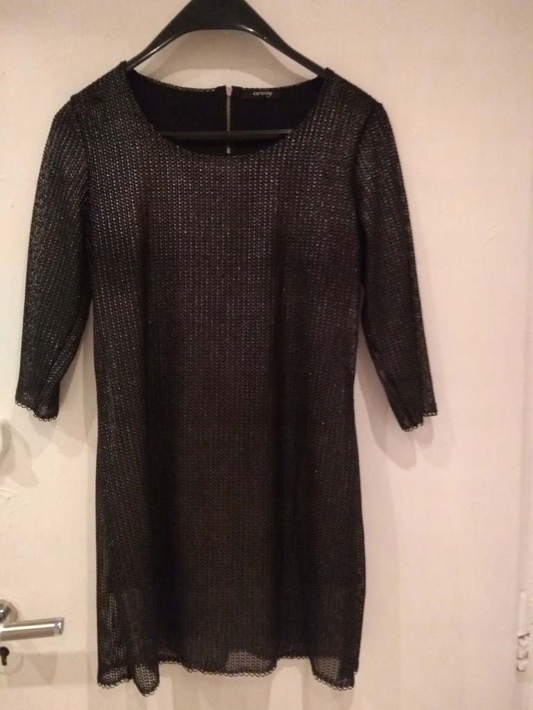 tunika Orsay sukienka czarna metaliczna trapezowa