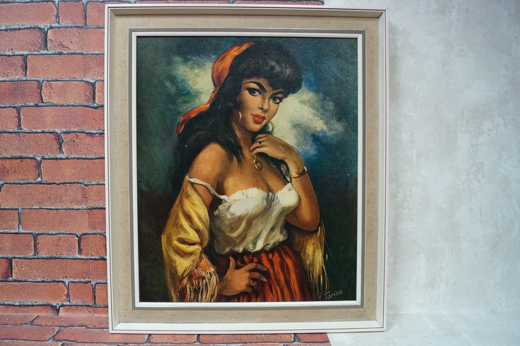 OBRAZ RĘCZNIE MALOWANY CYGANKA 60X70
