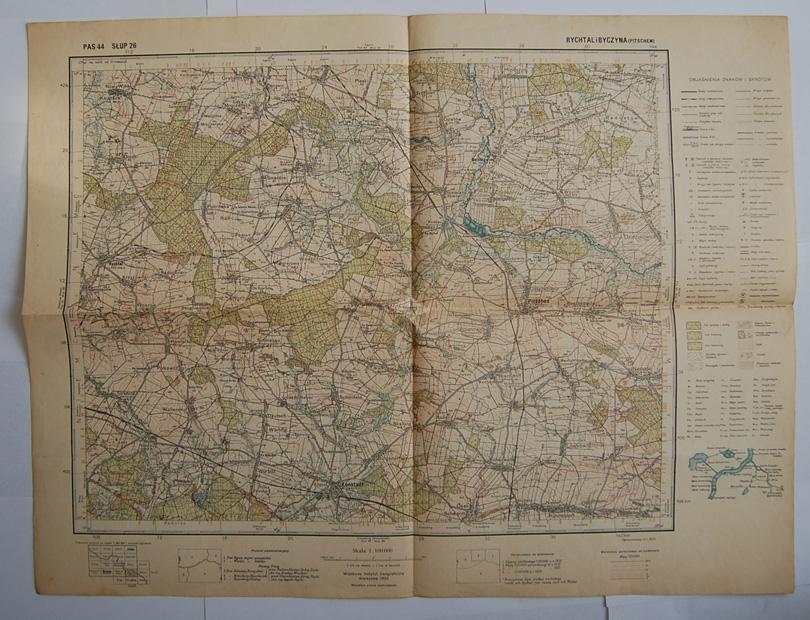 POLSKA Rychtal Byczyna Wołczyn Mapa WIG 1935
